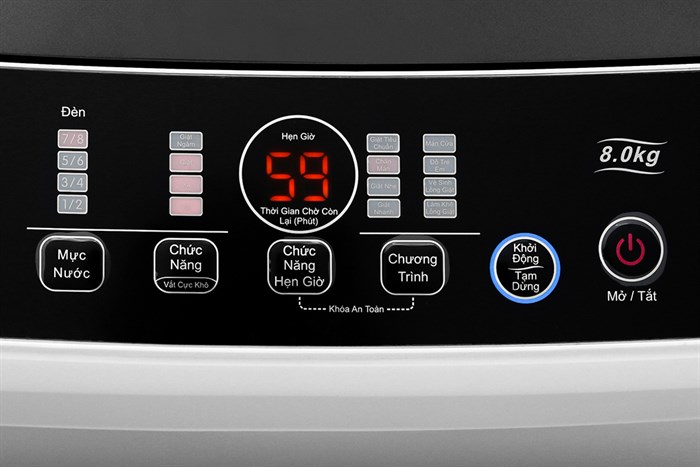 Máy giặt TCL 8 Kg TWA80-B302GM Màu Xám