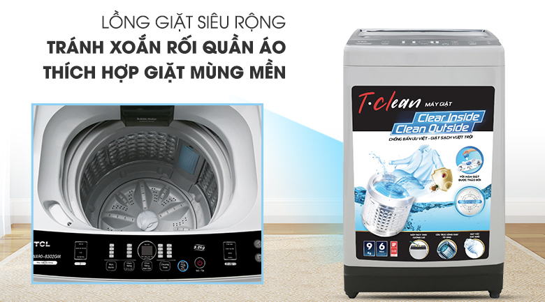 Máy giặt TCL 9 Kg TWA90-B302GM - 3