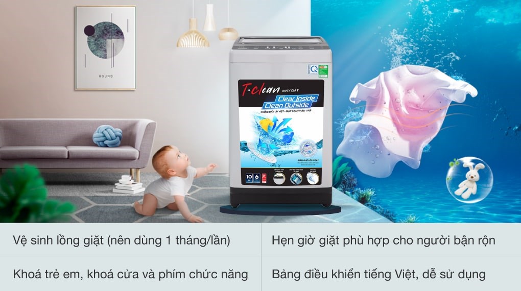 Máy giặt TCL 10 Kg TWA100-B302GM