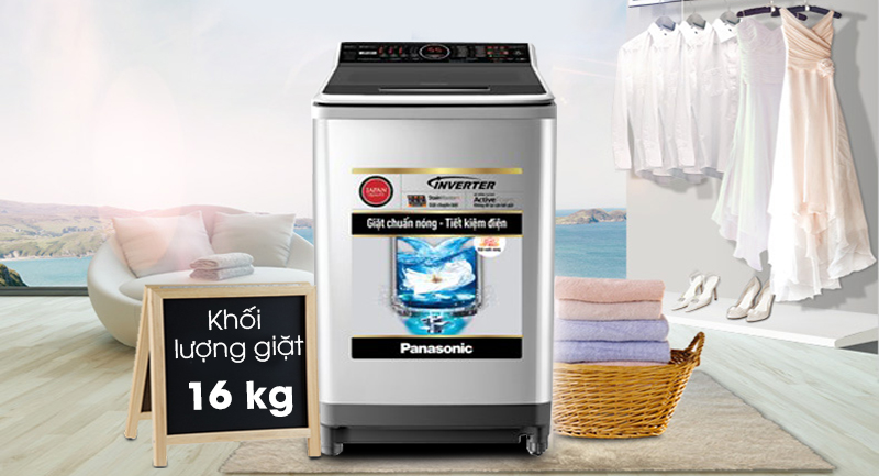 Máy giặt Panasonic Inverter 16 Kg NA-FS16V7SRV-Khối lượng giặt 16 kg, phù hợp với gia đình đông thành viên (trên 6 người)