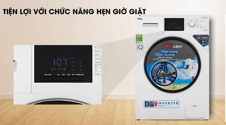Máy giặt TCL Inverter 8 Kg TWF80-M14303DA03