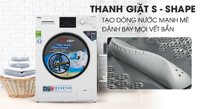 Máy giặt TCL Inverter 8 Kg TWF80-M14303DA03
