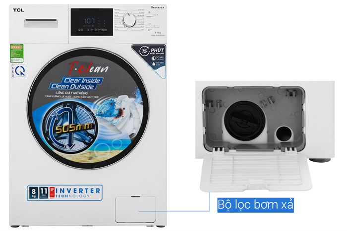 Máy giặt TCL Inverter 8 Kg TWF80-M14303DA03