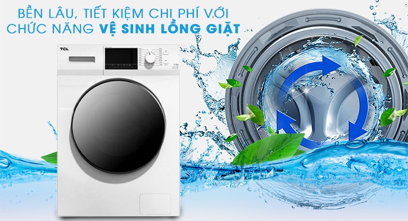 Máy giặt TCL Inverter 8 Kg TWF80-M14303DA03-Độ bền lâu nhờ chức năng tự vệ sinh lồng giặt