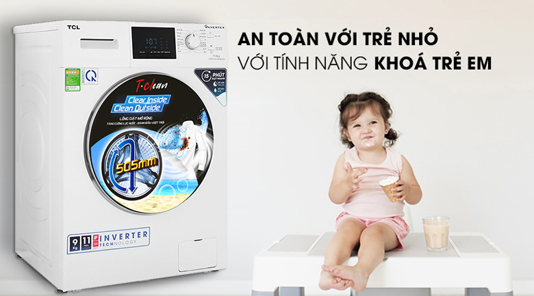 Máy giặt TCL Inverter 9 Kg TWF90-M14303DA03