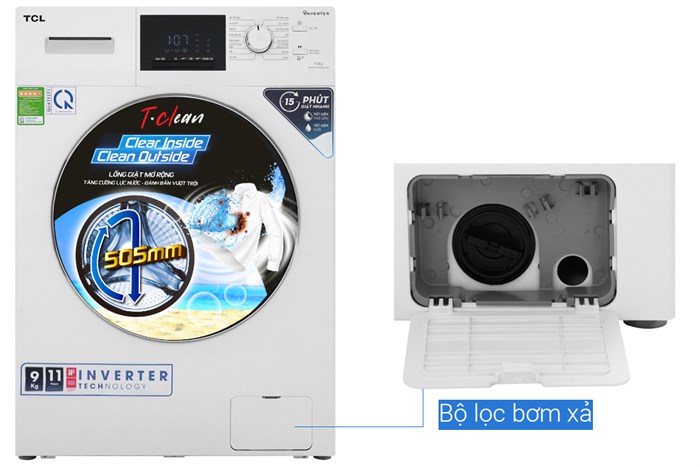 Máy giặt TCL Inverter 9 Kg TWF90-M14303DA03 Màu Trắng