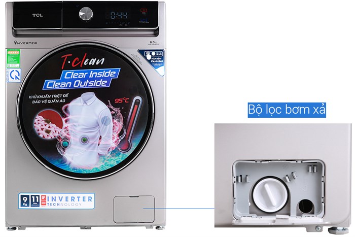 Máy giặt TCL Inverter 9 Kg TWF90-K14508DC04