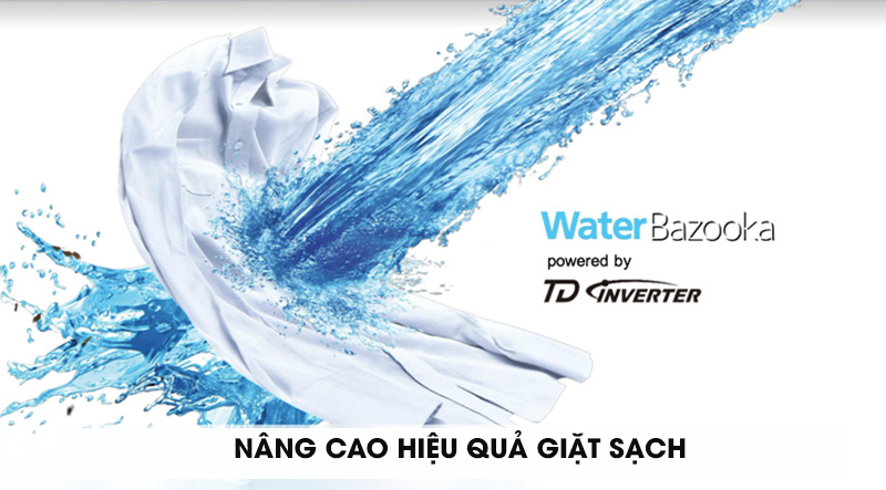 Máy giặt Panasonic Inverter 11.5 Kg NA-FD11AR1BV-Tăng cường hiệu quả giặt sạch nhờ xoáy nước Water Bazooka với TD Inverter