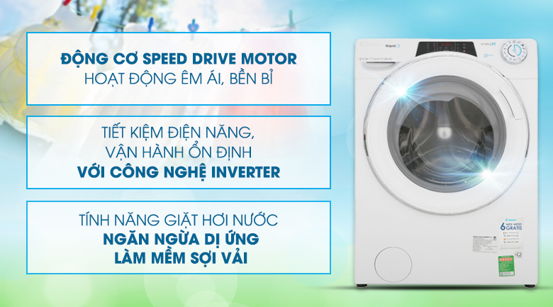 Máy giặt Candy Inverter 9 kg RO 1496DWHC7/1-S