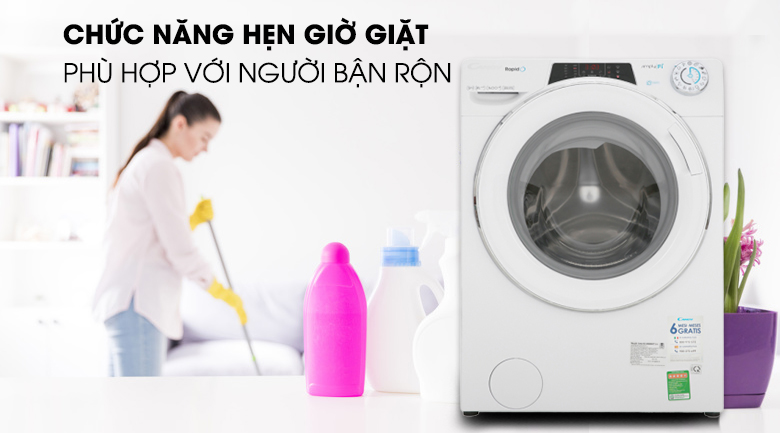 Máy giặt Candy Inverter 9 kg RO 1496DWHC7/1-S