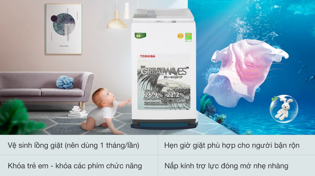 Máy giặt Toshiba 7 kg AW-K800AV(WW)