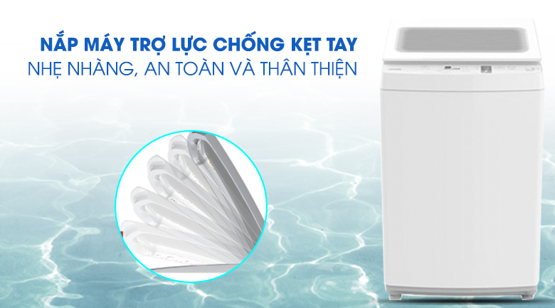 Nắp máy trợ lực chống kẹt tay - Máy giặt Toshiba 8 kg AW-K900DV(WW)