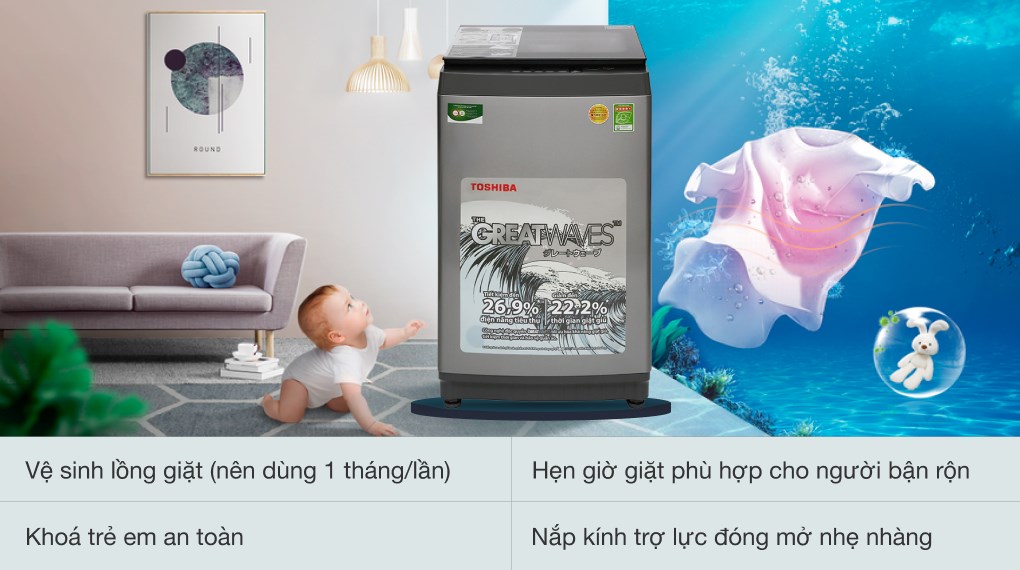 Máy giặt Toshiba 8 kg AW-K905DV(SG)