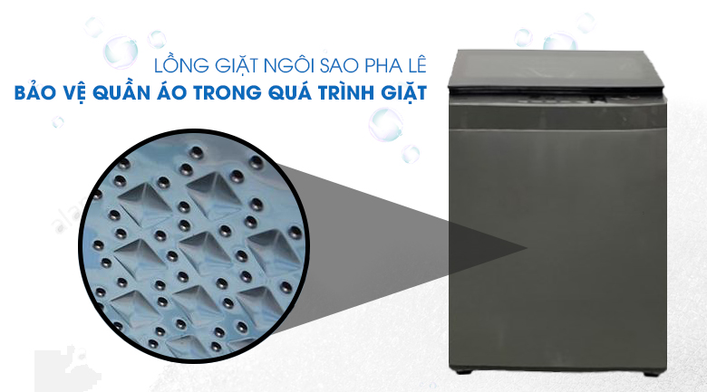 Lồng giặt ngôi sao pha lê - máy giặt Toshiba 9 kg AW-K1005FV