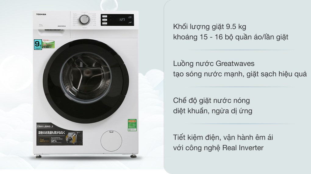 Máy giặt Toshiba 9.5kg có tính năng tự động vệ sinh không và làm thế nào để sử dụng tính năng này?
