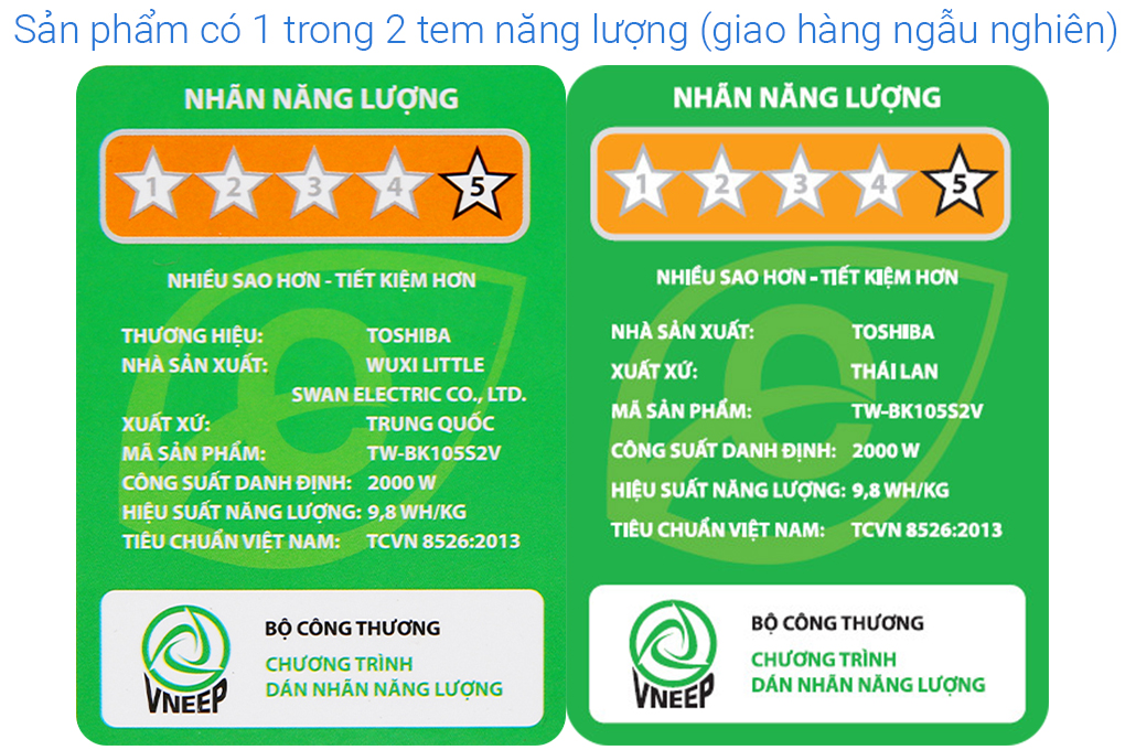 Máy giặt Toshiba Inverter 9.5 Kg TW-BK105S2V(WS) Màu Trắng
