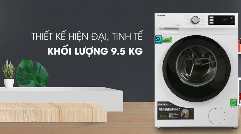 Máy giặt Toshiba Inverter 9.5 Kg TW-BK105S2V(WS) - Thiết kế, khối lượng giặt