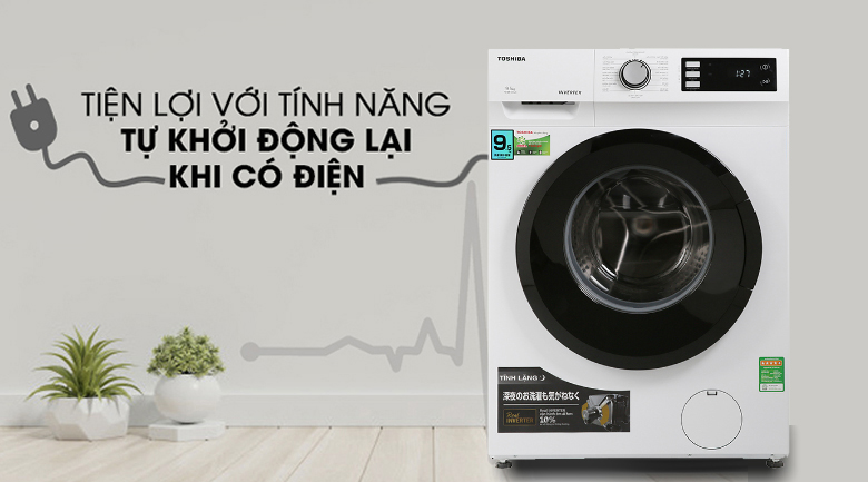 Máy giặt Toshiba Inverter 9.5 Kg TW-BK105S2V(WS) - Chức năng tự khởi động lại khi có điện
