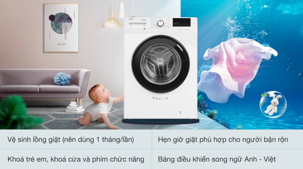 Máy giặt Beko Inverter 8 kg WCV8612XB0ST