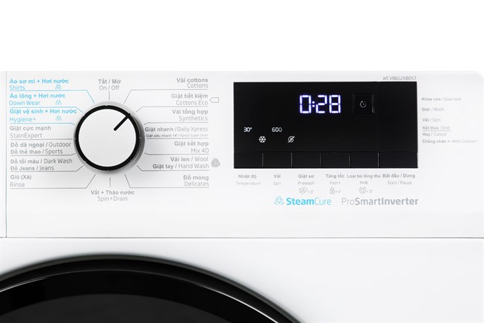 Máy giặt Beko Inverter 8 kg WCV8612XB0ST Màu Trắng
