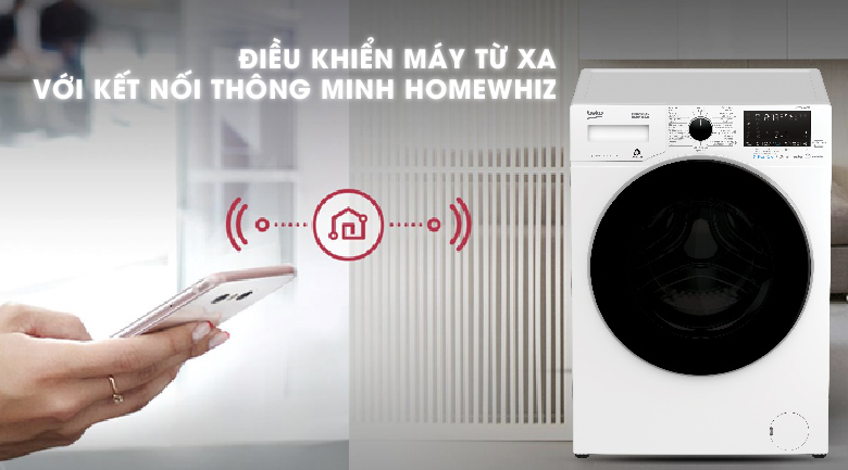 Kết nối thông minh HomeWhiz - Máy giặt Beko Inverter 8 kg WCV8649XWST