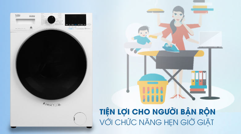 Máy giặt Beko Inverter 8 kg WCV10649XWST
