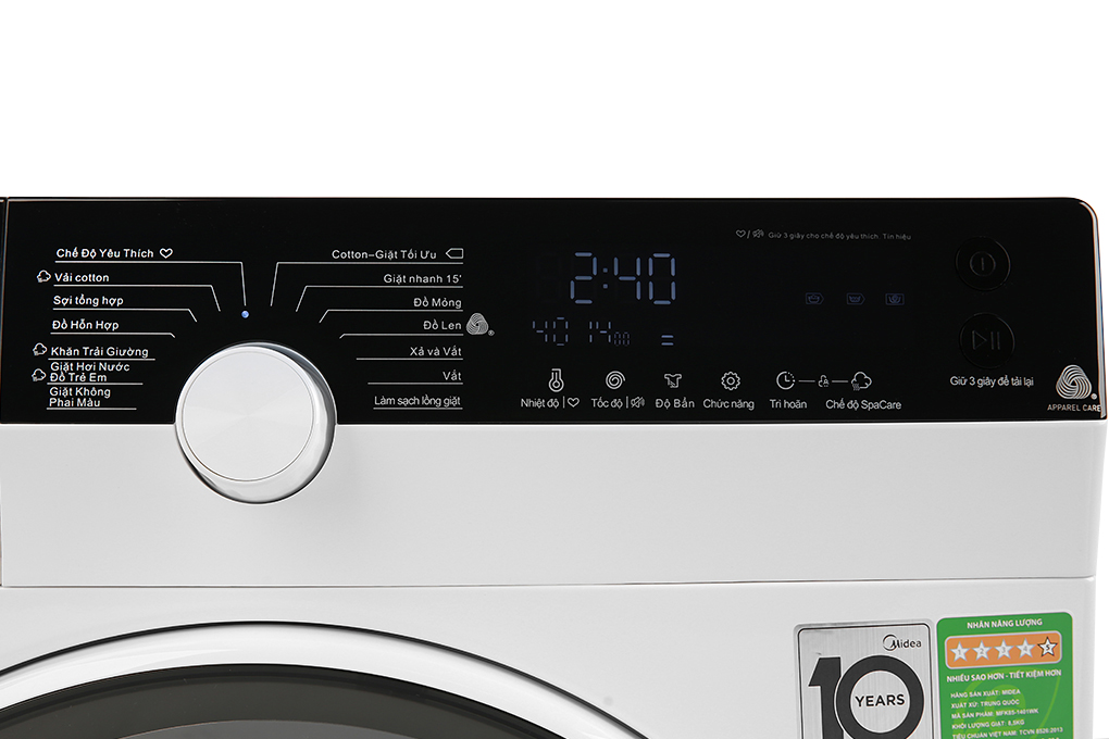 Máy giặt Midea Inverter 9.5 Kg MFK95-1401WK Màu Trắng