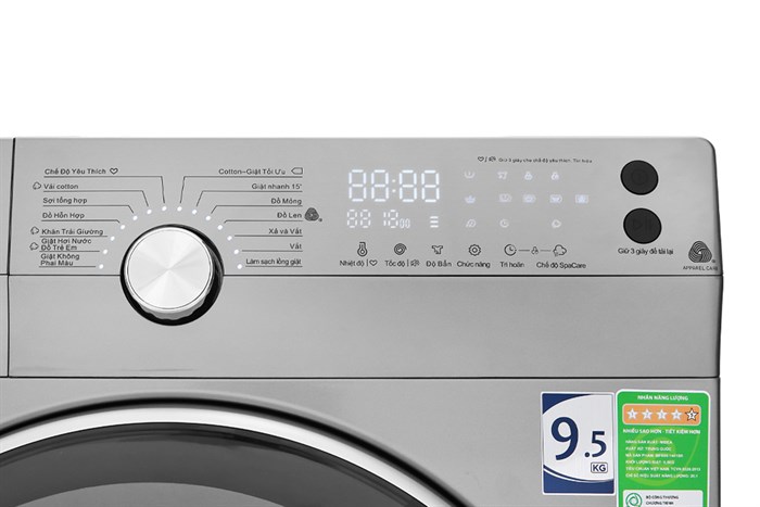 Máy giặt Midea Inverter 9.5 Kg MFK95-1401SK Màu Xám