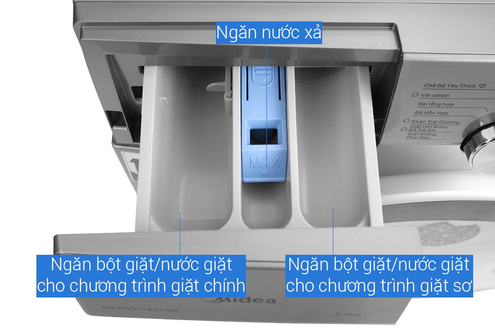 Máy giặt Midea Inverter 8.5 Kg MFK85-1401SK Màu Xám