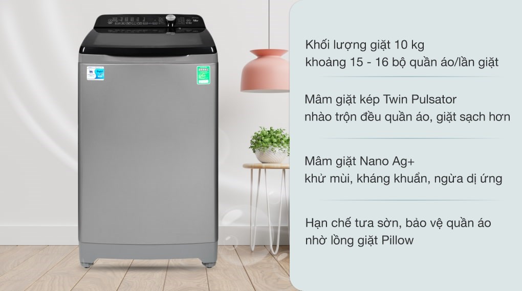 Máy giặt Aqua 10 Kg AQW-FR100ET S, giá rẻ, chính hãng