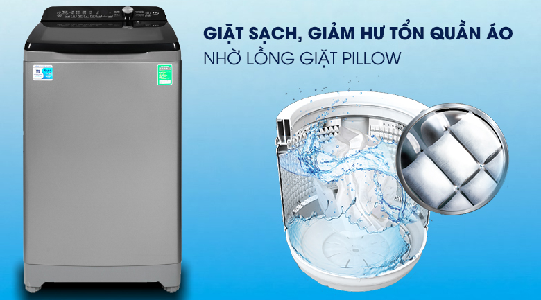 Lồng giặt pillow - Thiết kế - Máy giặt Aqua 10 Kg AQW-FR100ET S