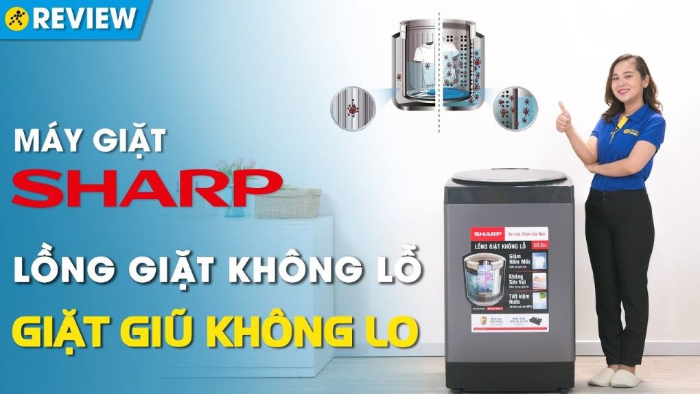 Máy giặt Sharp 10.2 kg ES-W102PV-H