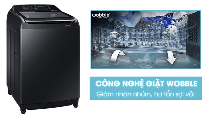 Máy giặt Samsung Inverter 12 kg WA12T5360BV/SV-Đánh bay vết bẩn, bảo vệ sợi vải hiệu quả nhờ công nghệ mâm giặt Wobble Máy giặt Samsung Inverter 12 kg WA12T5360BV/SV-Đánh bay vết bẩn, bảo vệ sợi vải hiệu quả nhờ công nghệ mâm giặt Wobble