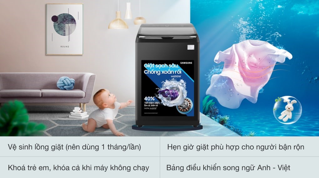 Máy giặt Samsung Inverter 22 kg WA22R8870GV/SV