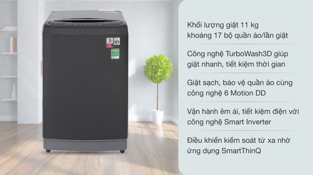 Máy giặt LG Inverter 11 kg TH2111DSAB, giá rẻ, chính hãng