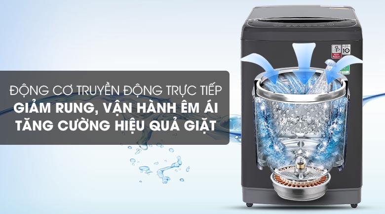 Máy giặt LG TH2111DSAB sử dụng động cơ truyền động trực tiếp