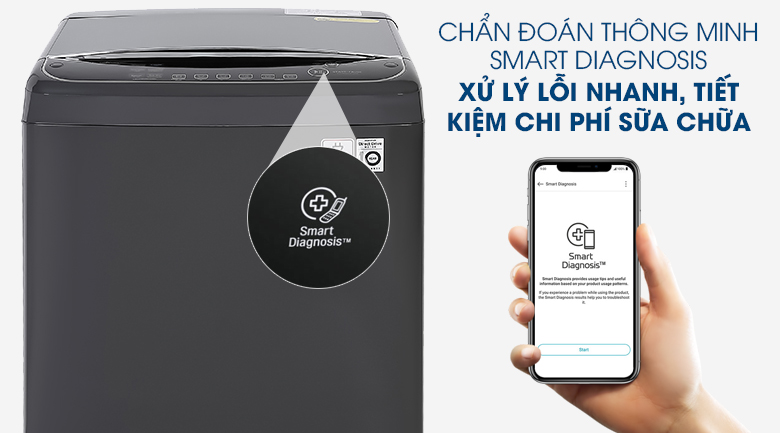 Máy giặt LG TH2111DSAB với tính năng chuẩn đoán lỗi thông minh