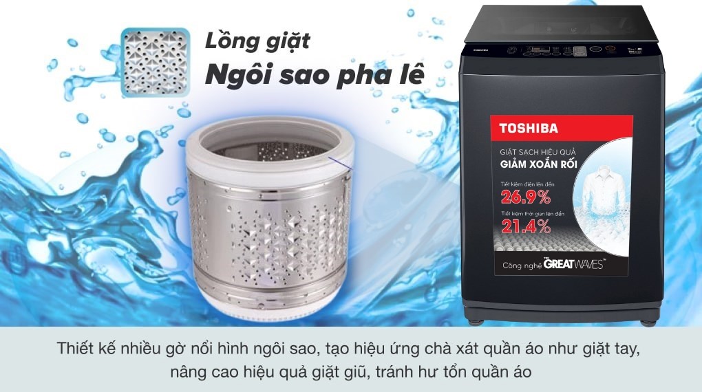 Máy giặt Toshiba Inverter 9.0 kg AW-DK1000FV(KK)