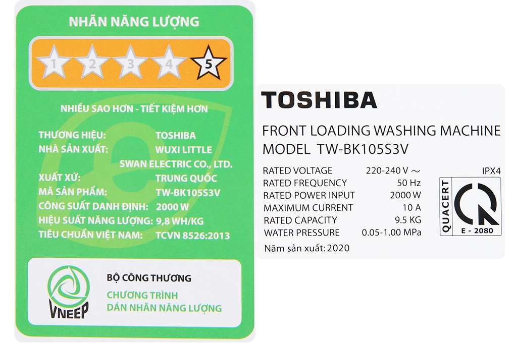 Bán máy giặt Toshiba Inverter 9.5 Kg TW-BK105S3V(SK)