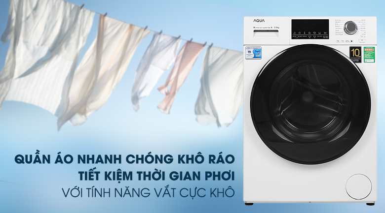 Máy giặt Aqua Inverter 9 kg AQD-D900F W