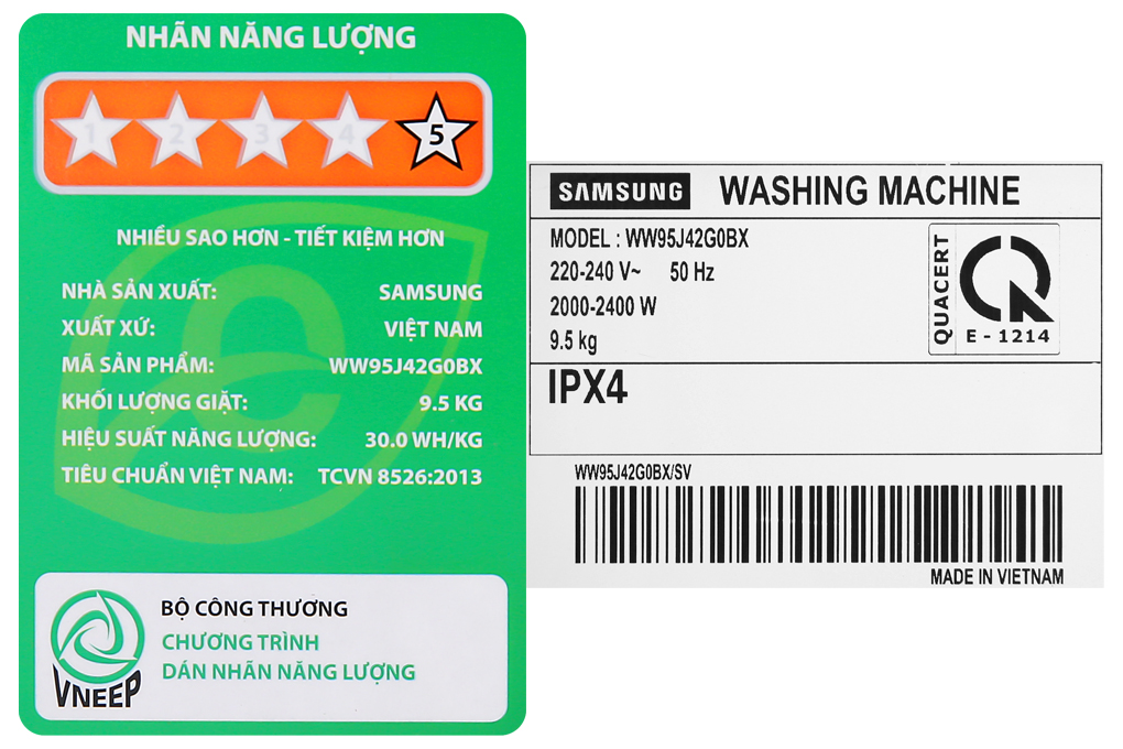 Máy giặt Samsung Inverter 9.5 kg WW95J42G0BX/SV - 20