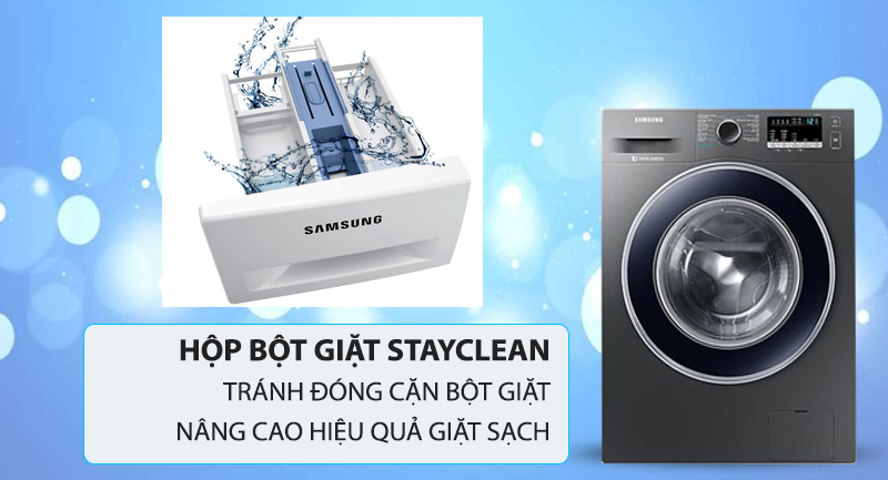 Máy giặt Samsung Inverter 8.5 kg WW85J42G0BX/SV-Hòa tan bột giặt hiệu quả nhờ hộp StayClean