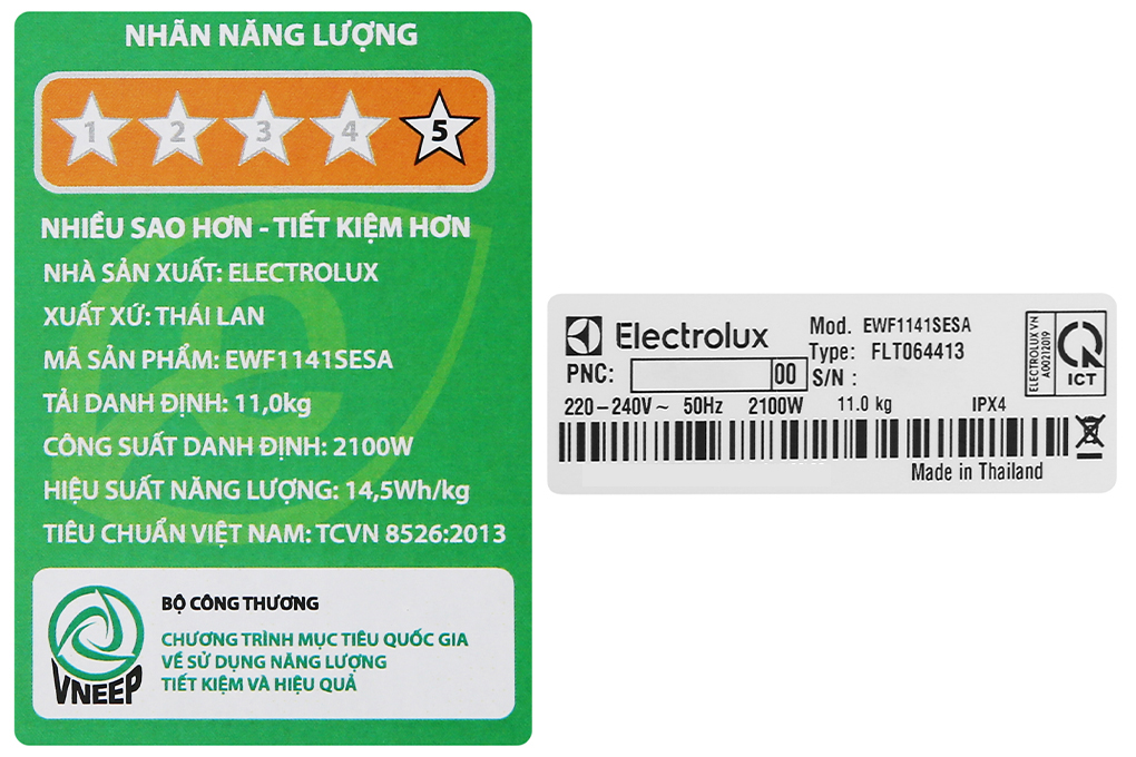 Máy giặt Electrolux Inverter 11 kg EWF1141SESA Màu Xám