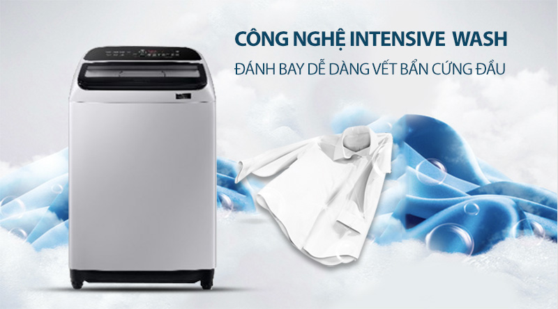 Máy giặt Samsung Inverter 8.5 kg WA85T5160BY/SV-Đánh bay dễ dàng vết bẩn cứng đầu nhờ công nghệ Intensive Wash