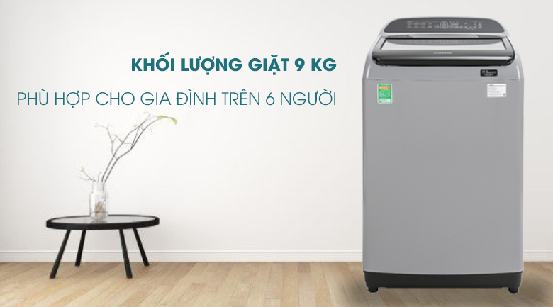 Máy giặt Samsung Inverter 9 kg WA90T5260BY/SV - Khối lượng