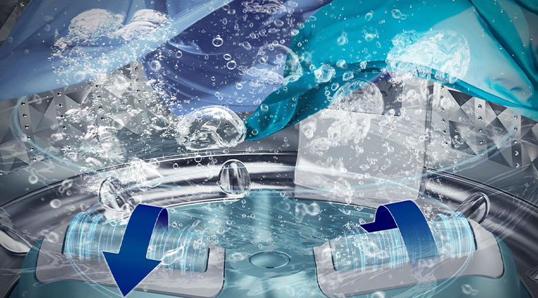 Máy giặt Samsung Inverter 10 kg WA10T5260BY/SV - Mâm giặt Wobble tạo luồng nước đa chiều