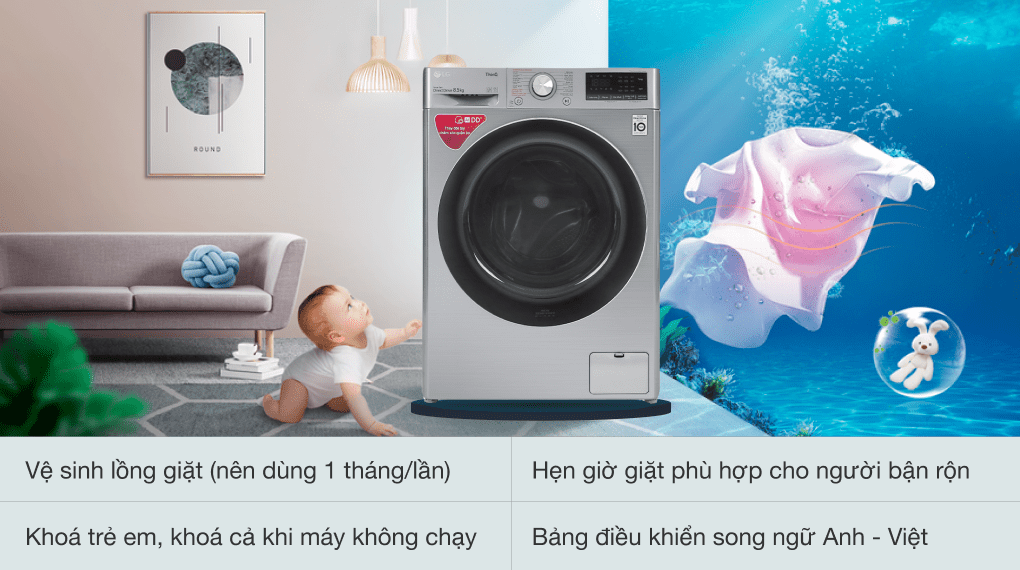 Máy giặt LG AI DD Inverter 8.5 kg FV1408S4V