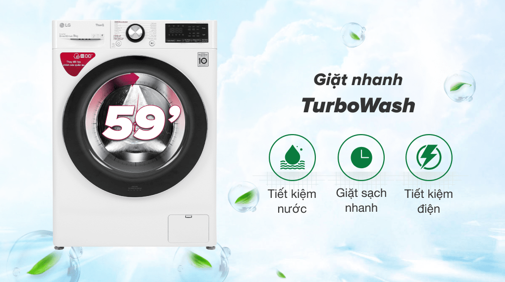 Máy giặt LG Inverter 9 kg FV1409S2W
