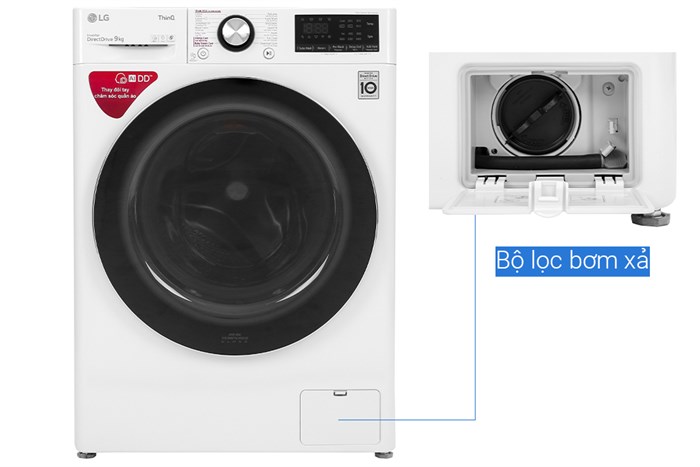 Máy giặt LG Inverter 9 kg FV1409S2W Màu Trắng