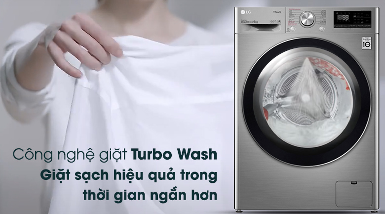 Máy giặt LG Inverter 9 kg FV1409S2V - Turbo Wash